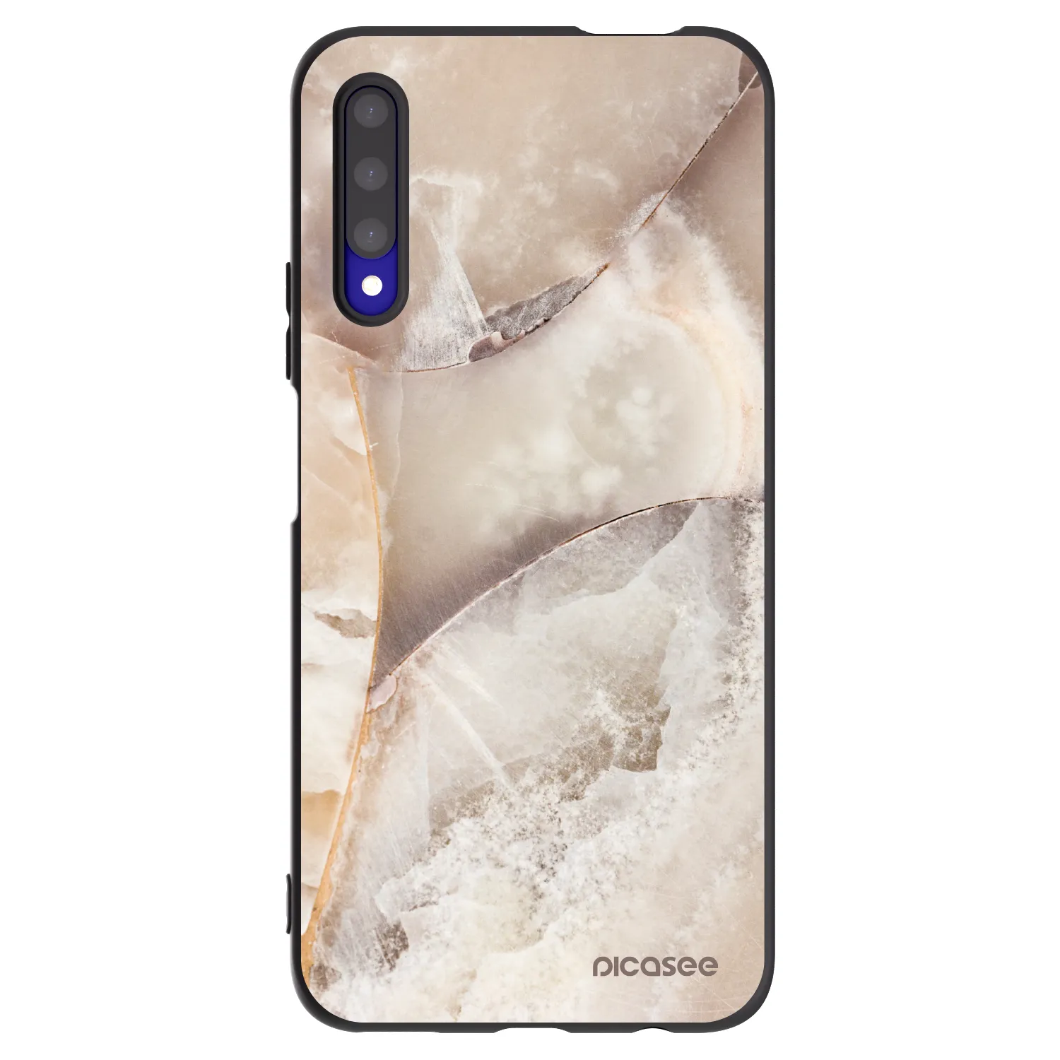 Picasee husă neagră din silicon pentru Honor 9X Pro - Cream marble