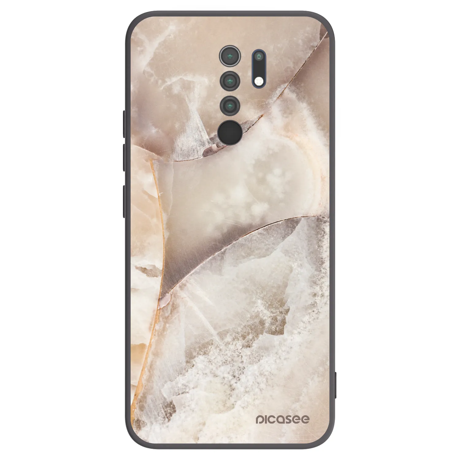 Picasee husă neagră din silicon pentru Xiaomi Redmi 9 - Cream marble