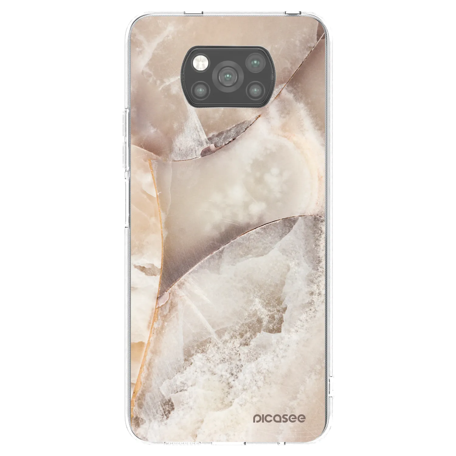 Picasee husă neagră din silicon pentru Xiaomi Poco X3 - Cream marble