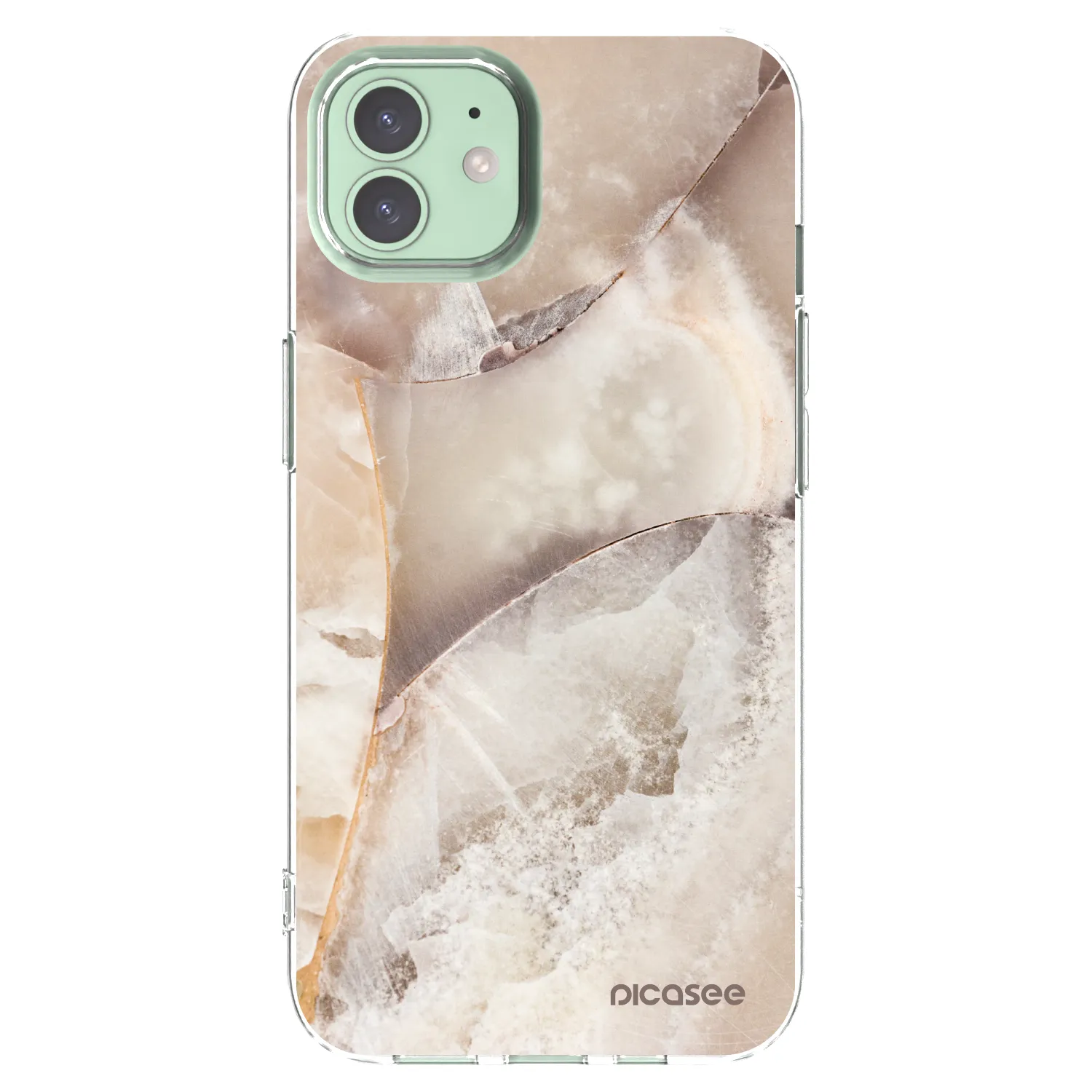 Picasee husă transparentă din silicon pentru Apple iPhone 12 - Cream marble