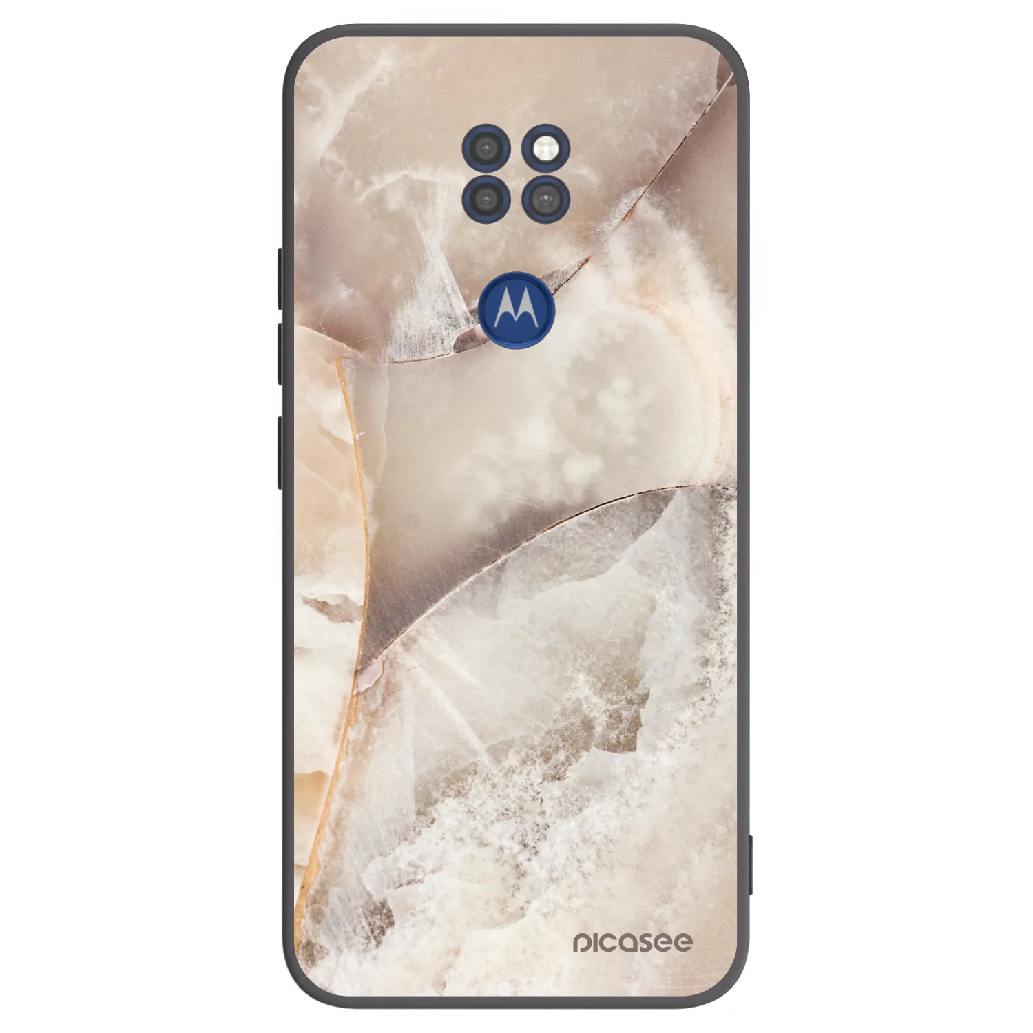 Picasee husă neagră din silicon pentru Motorola Moto G9 Play - Cream marble