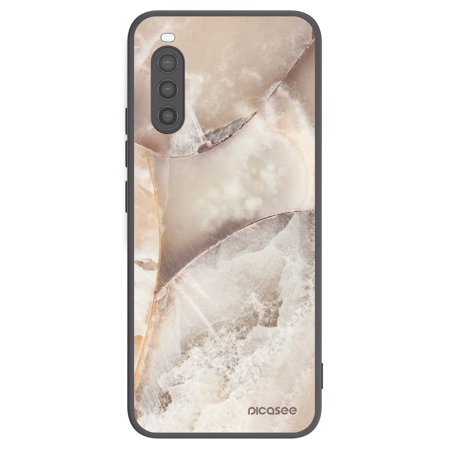 Picasee husă neagră din silicon pentru Sony Xperia 10 II - Cream marble