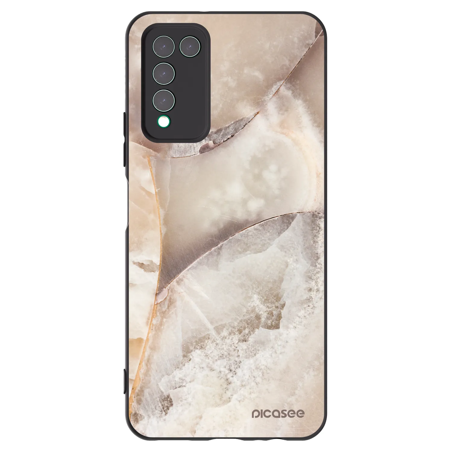 Picasee husă neagră din silicon pentru Honor 10X Lite - Cream marble