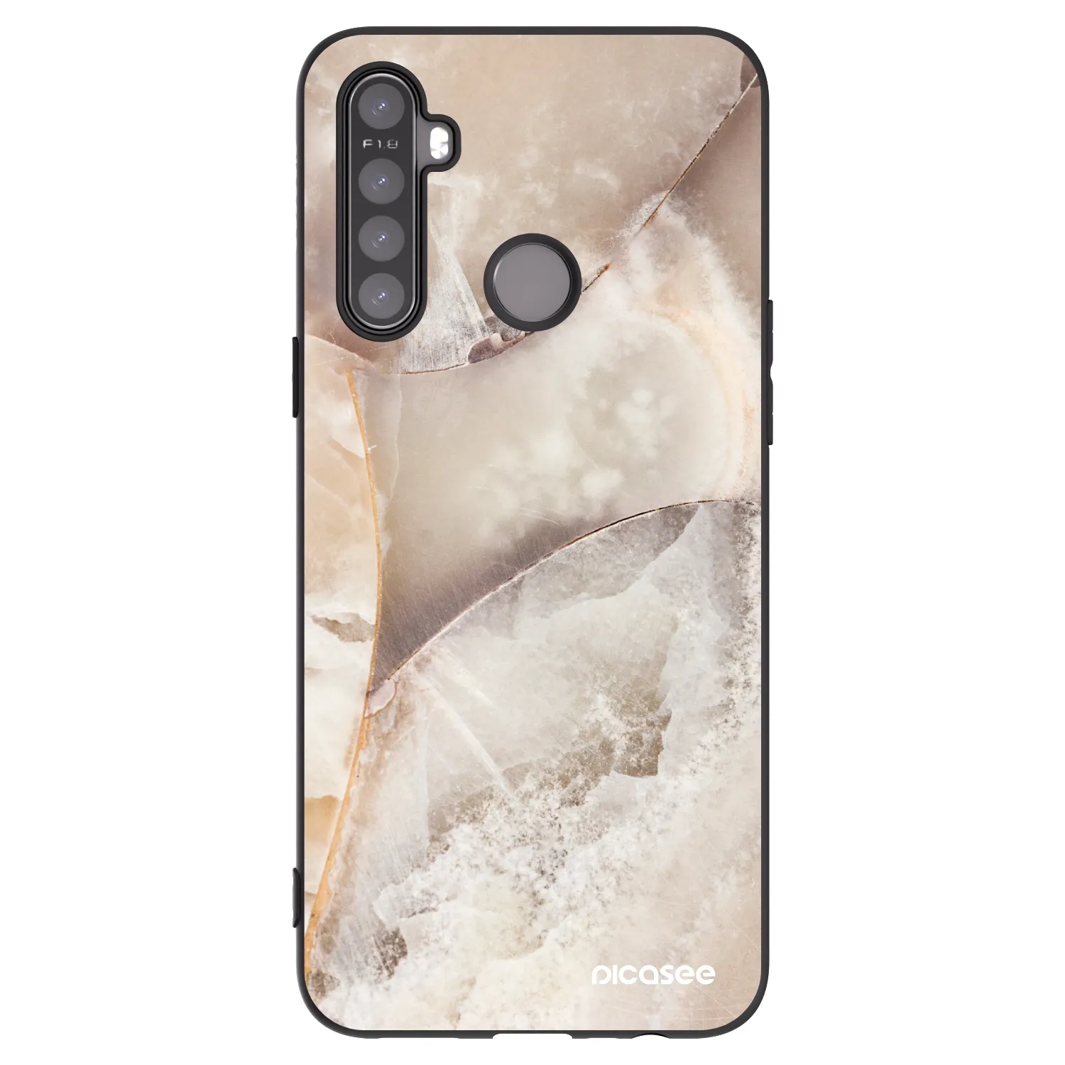 Picasee husă neagră din silicon pentru Realme 6i - Cream marble