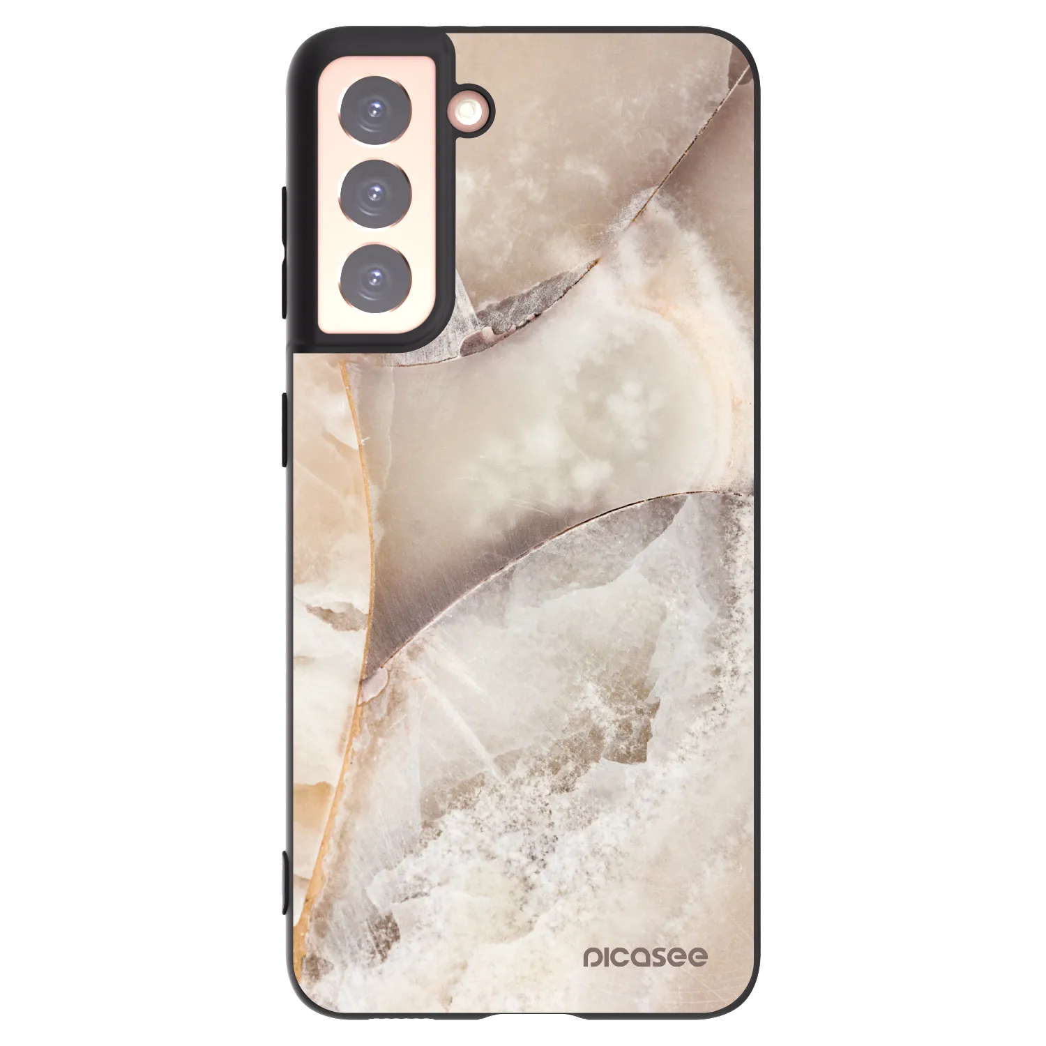 Picasee husă neagră din silicon pentru Samsung Galaxy S21 5G G991B - Cream marble