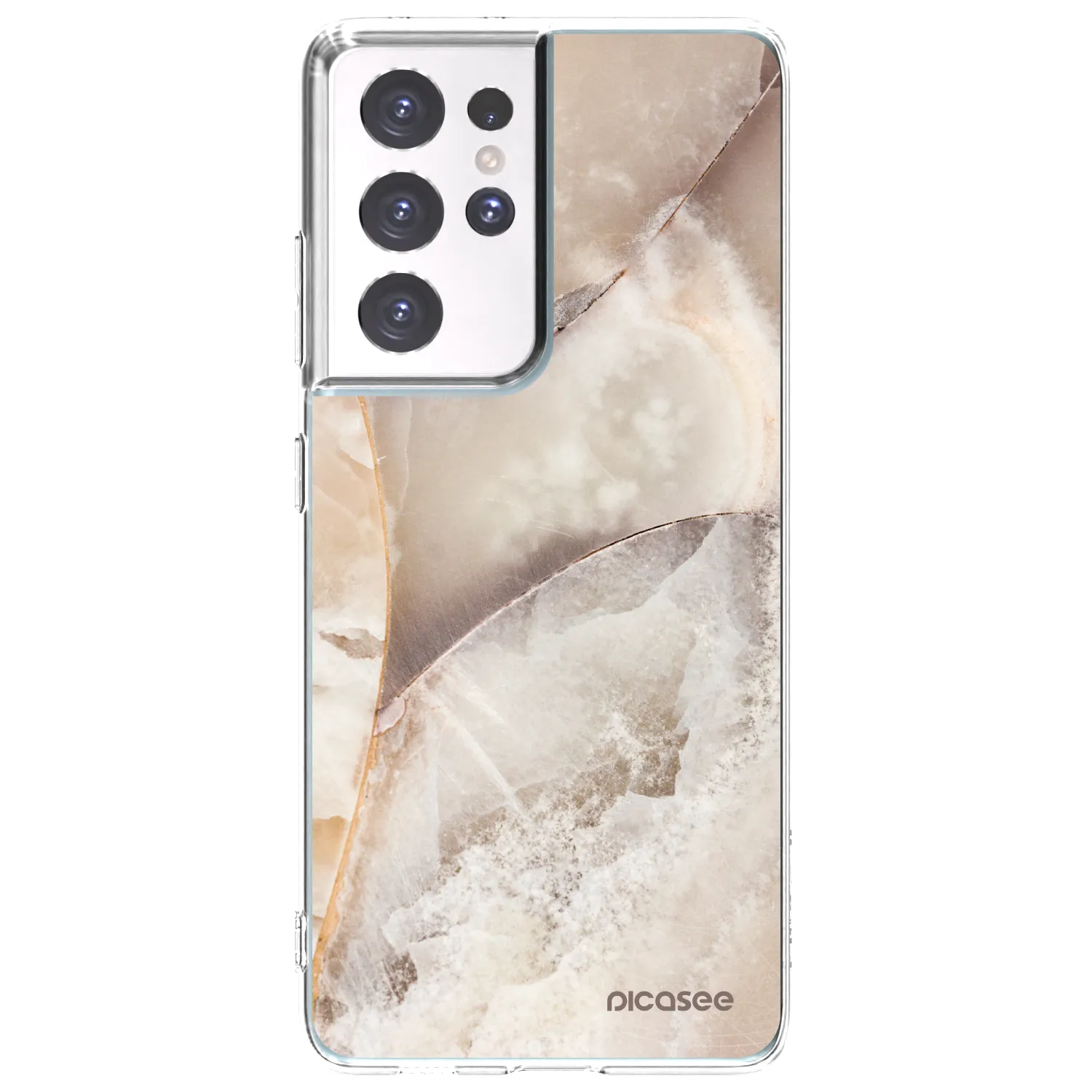 Picasee husă transparentă din silicon pentru Samsung Galaxy S21 Ultra 5G G998B - Cream marble