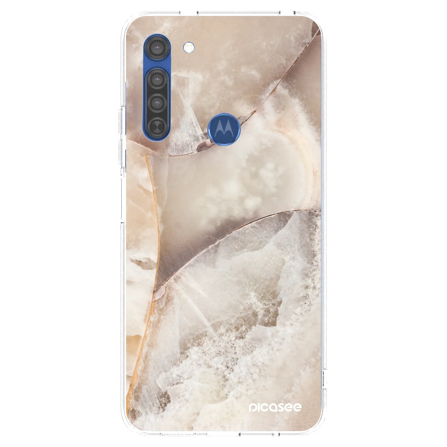 Picasee husă transparentă din silicon pentru Motorola Moto G8 - Cream marble