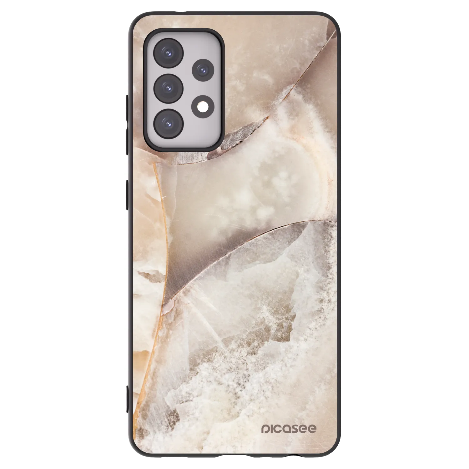 Picasee husă neagră din silicon pentru Samsung Galaxy A52 5G A525F - Cream marble