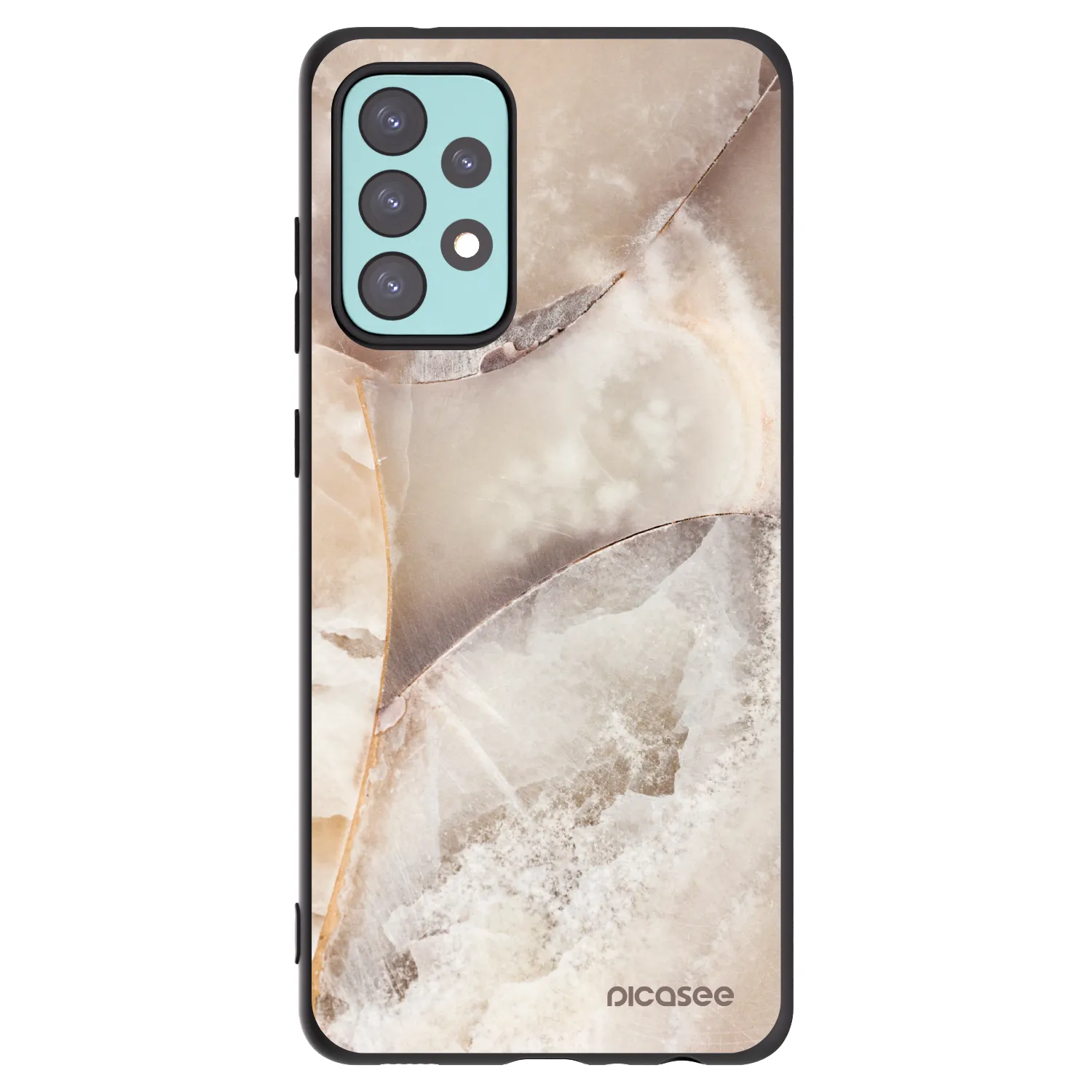 Picasee husă neagră din silicon pentru Samsung Galaxy A72 A725F - Cream marble