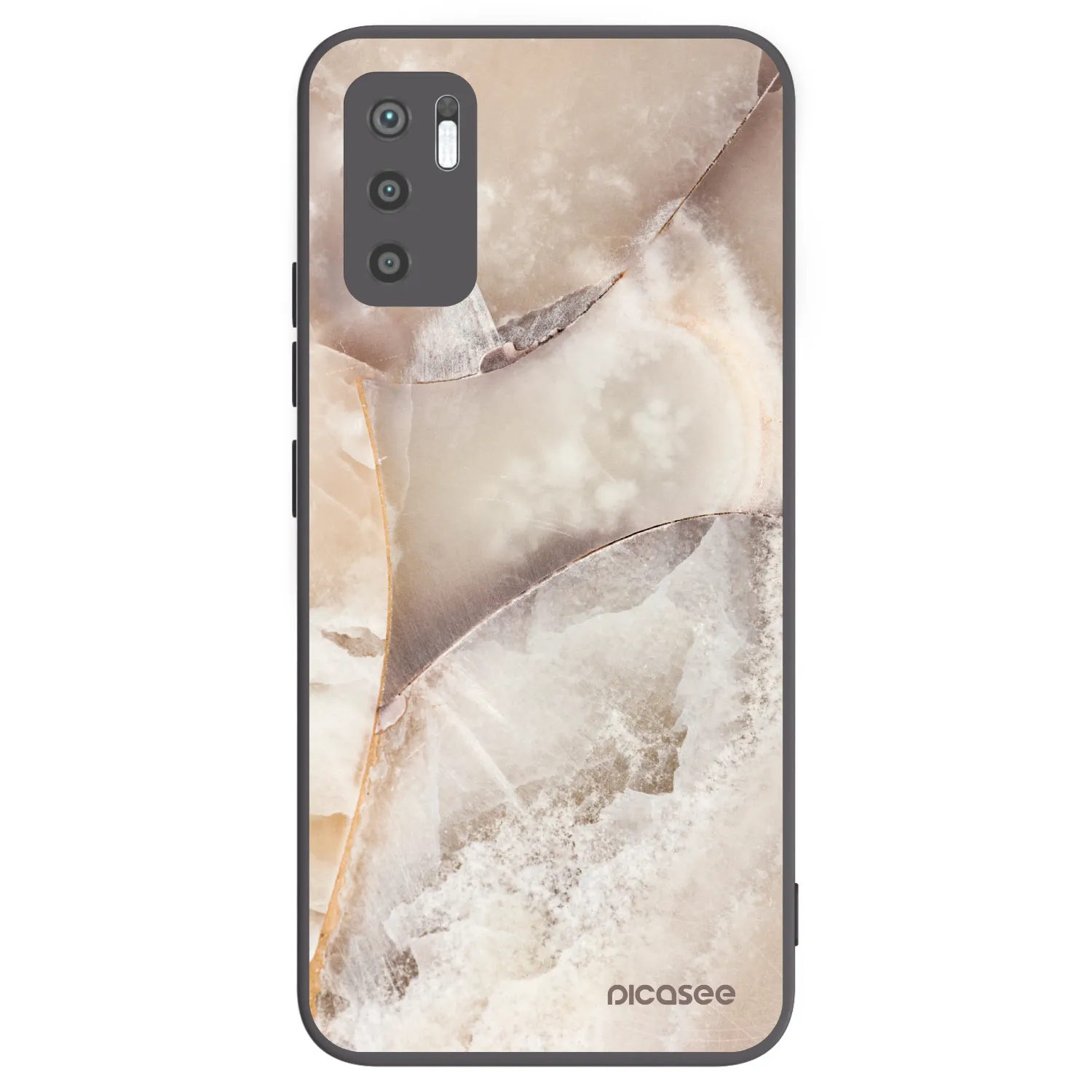 Picasee husă neagră din silicon pentru Xiaomi Redmi Note 10 5G - Cream marble
