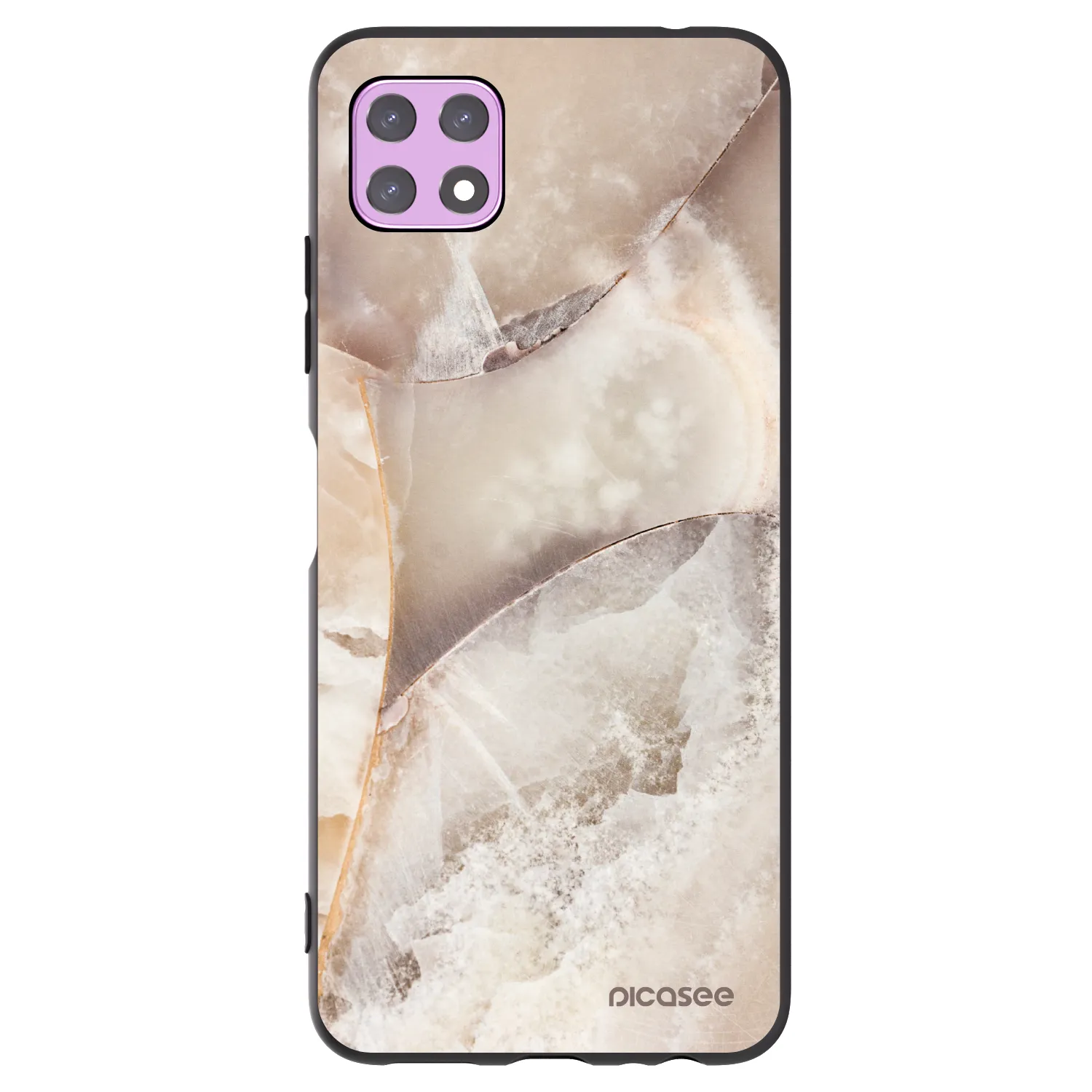 Picasee husă neagră din silicon pentru Samsung Galaxy A22 A226B 5G - Cream marble