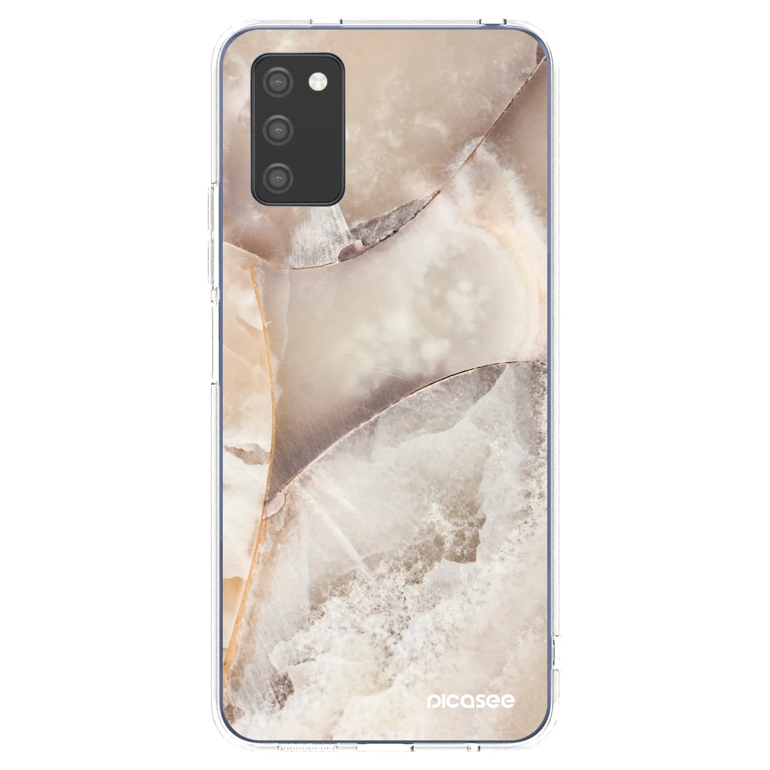 Picasee husă transparentă din silicon pentru Samsung Galaxy A02s A025G - Cream marble