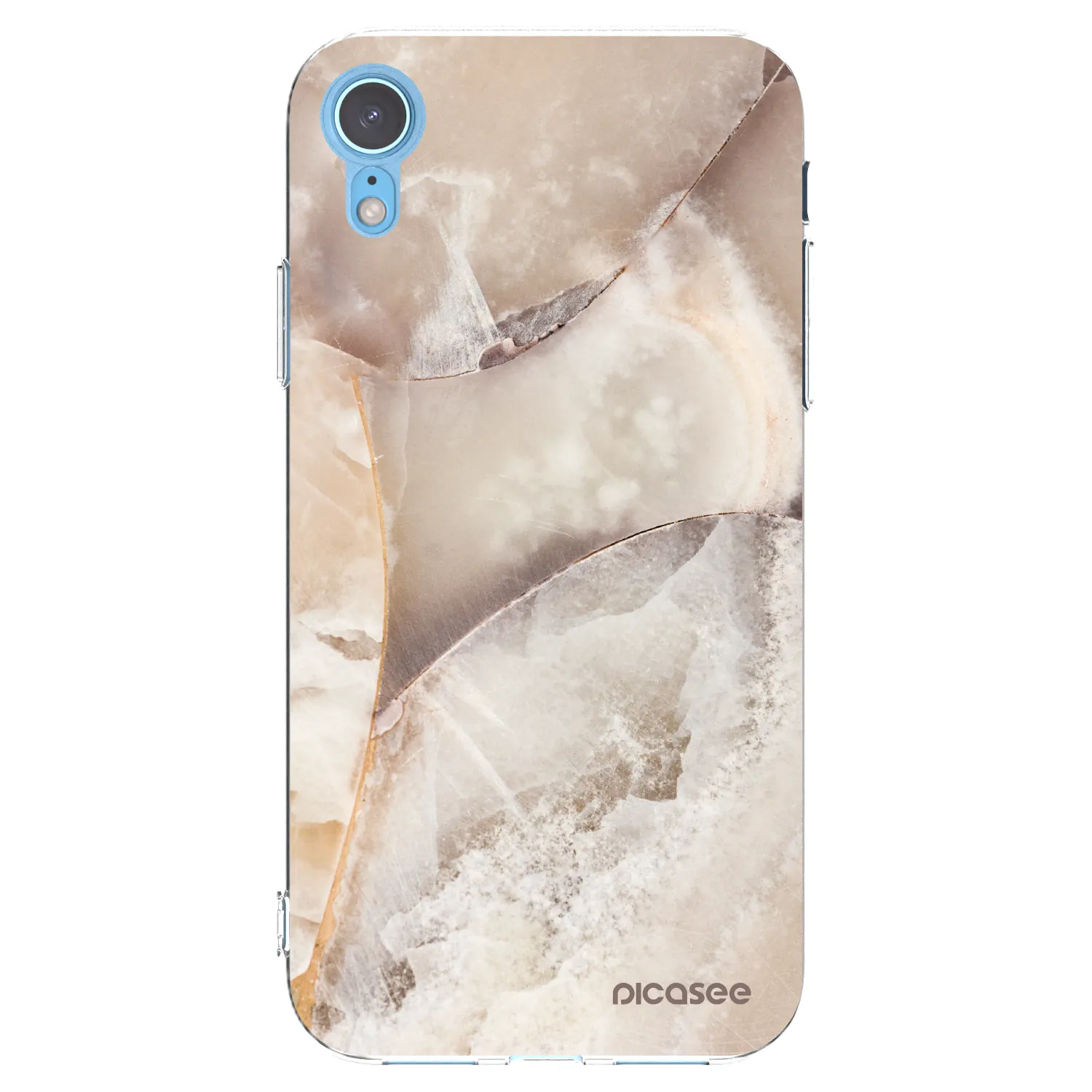 Picasee husă transparentă din silicon pentru Apple iPhone XR - Cream marble