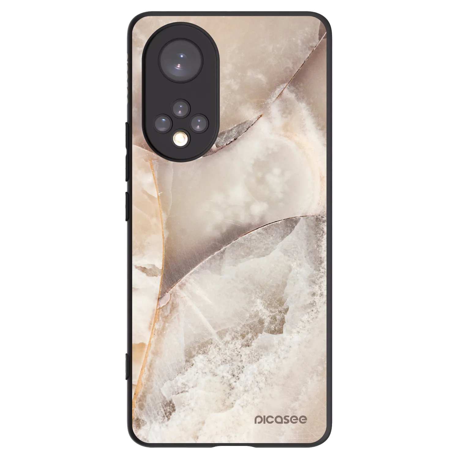 Picasee husă neagră din silicon pentru Honor 50 5G - Cream marble
