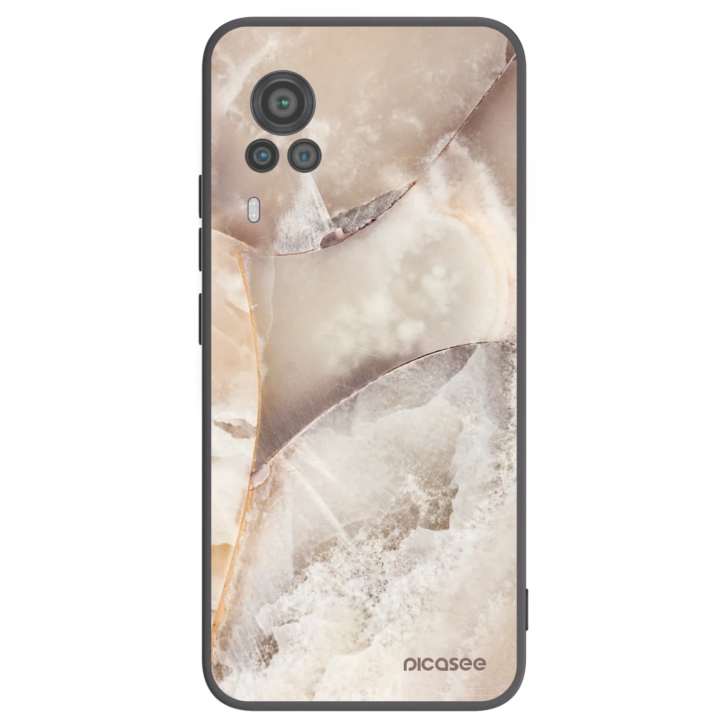 Picasee husă neagră din silicon pentru Vivo X60 Pro 5G - Cream marble