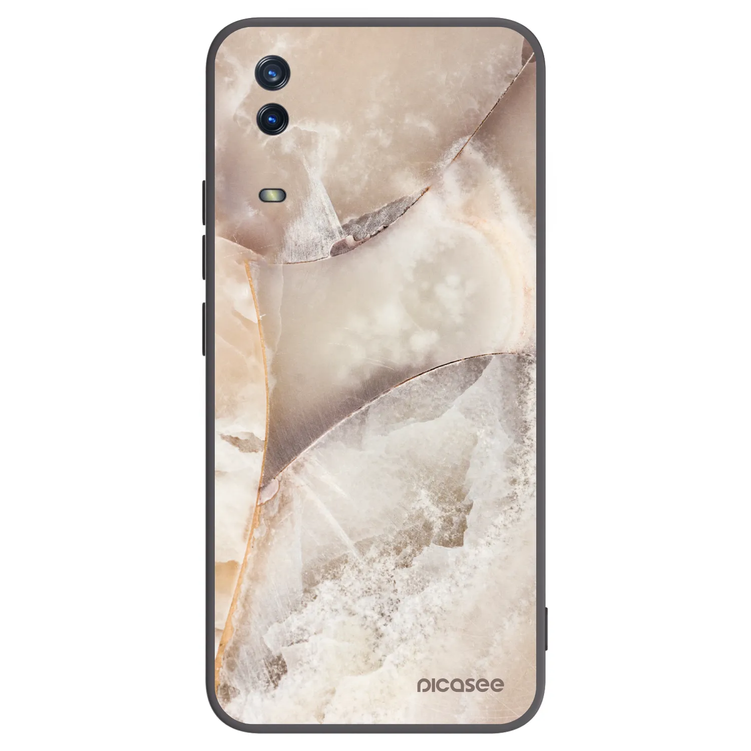 Picasee husă neagră din silicon pentru Vivo Y11s - Cream marble