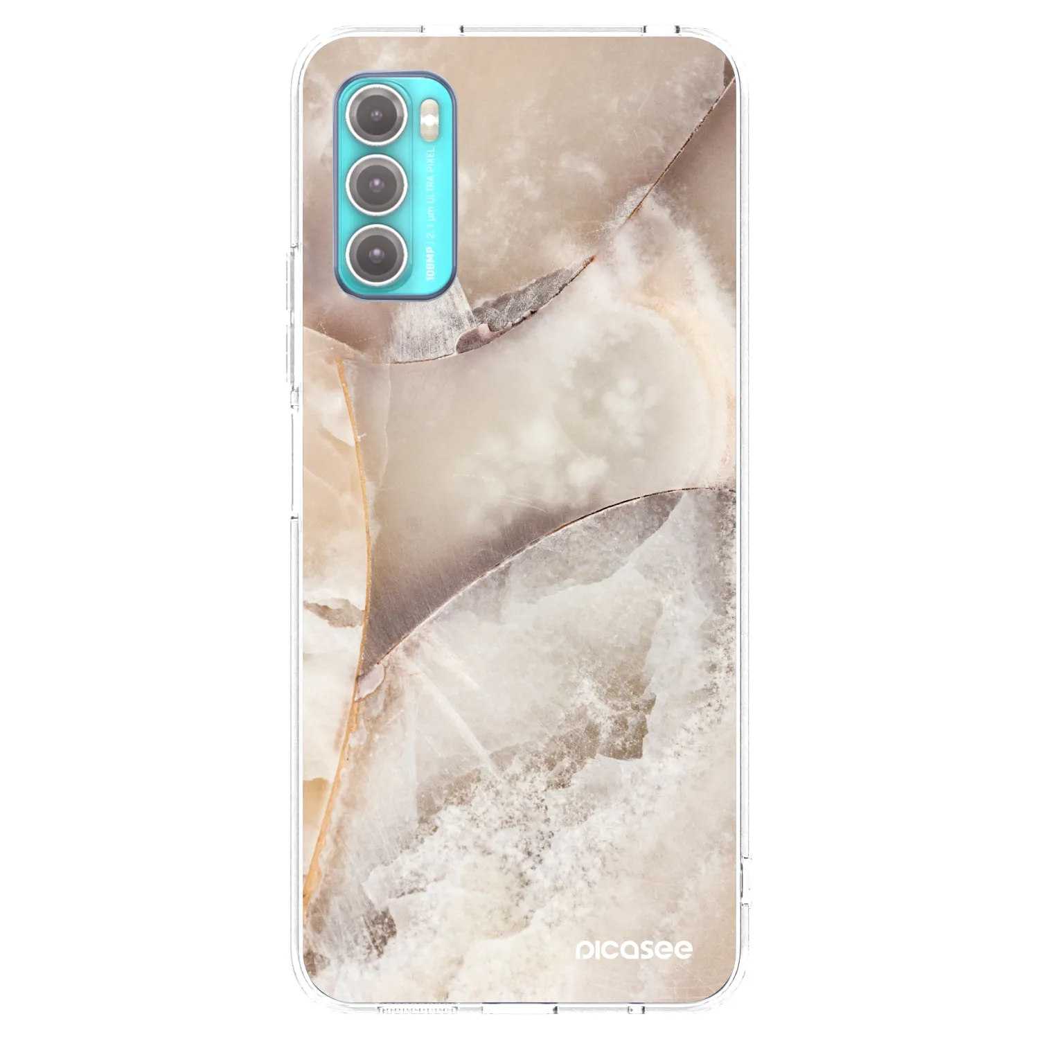 Picasee husă transparentă din silicon pentru Motorola Moto G60 - Cream marble