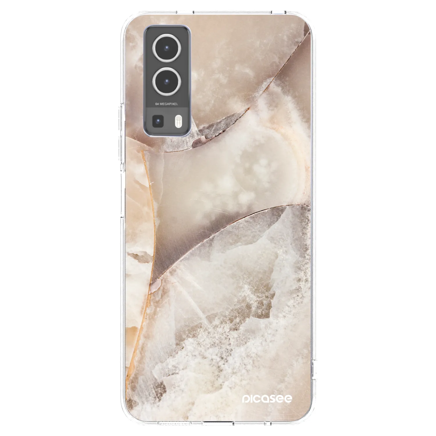 Picasee husă transparentă din silicon pentru Vivo Y72 5G - Cream marble