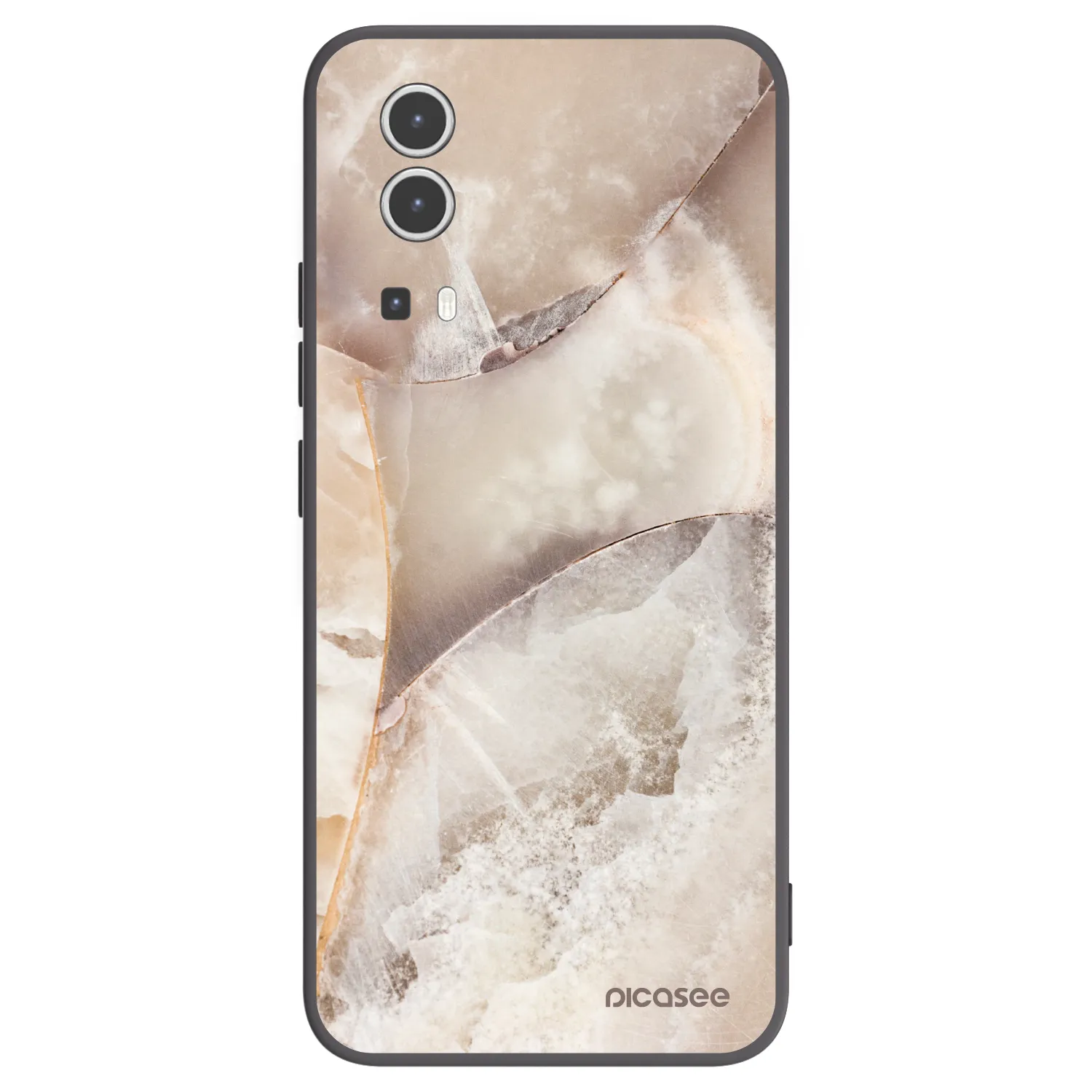 Picasee husă neagră din silicon pentru Vivo Y72 5G - Cream marble