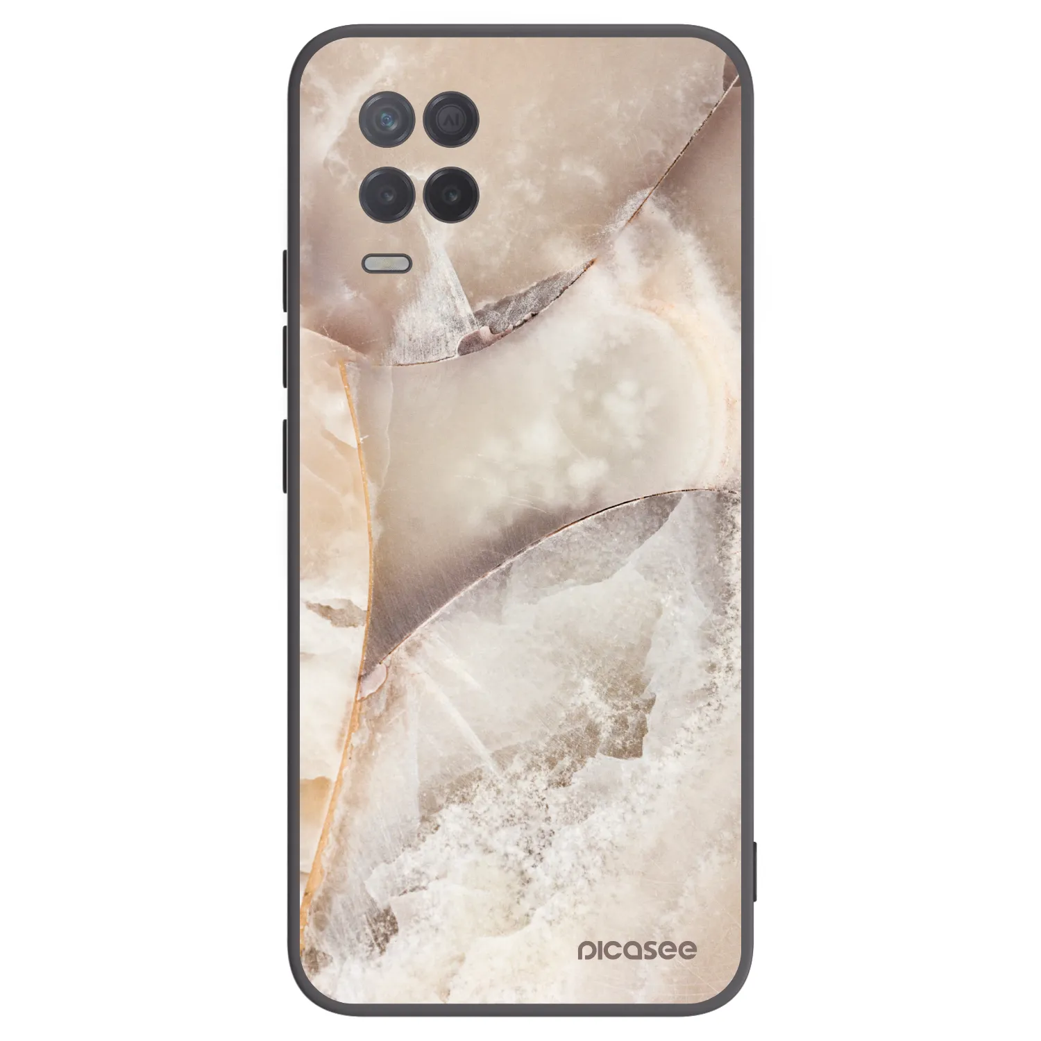 Picasee husă neagră din silicon pentru Realme 8 5G - Cream marble