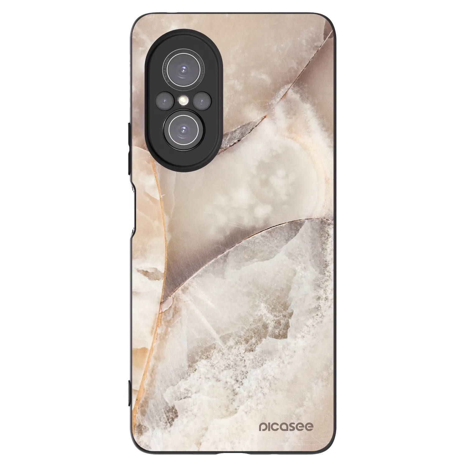 Picasee husă neagră din silicon pentru Huawei Nova 9 SE - Cream marble