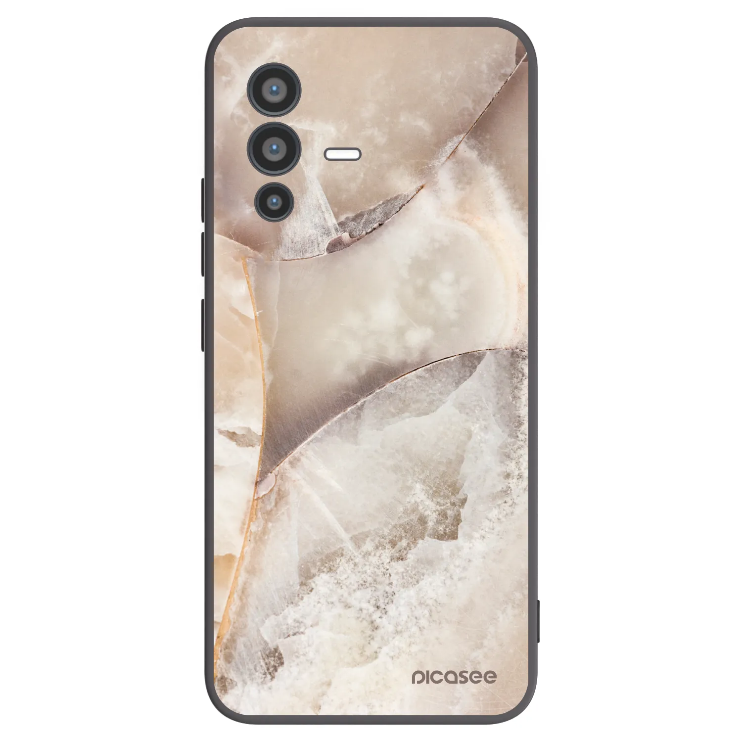 Picasee husă neagră din silicon pentru Vivo V23 5G - Cream marble