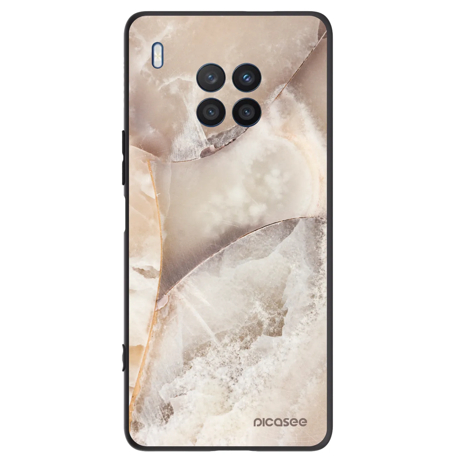 Picasee husă neagră din silicon pentru Honor 50 Lite - Cream marble
