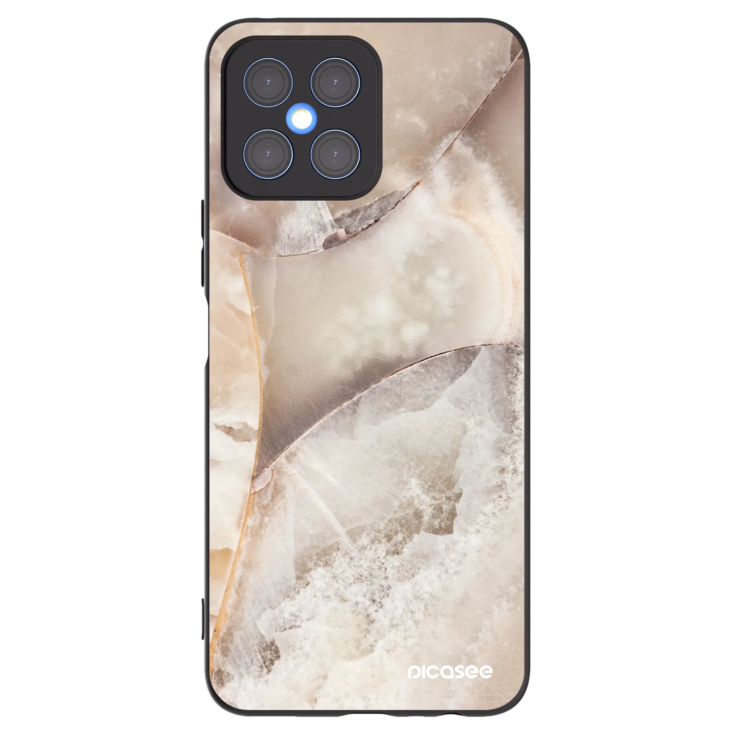 Picasee husă neagră din silicon pentru Honor X8 4G - Cream marble