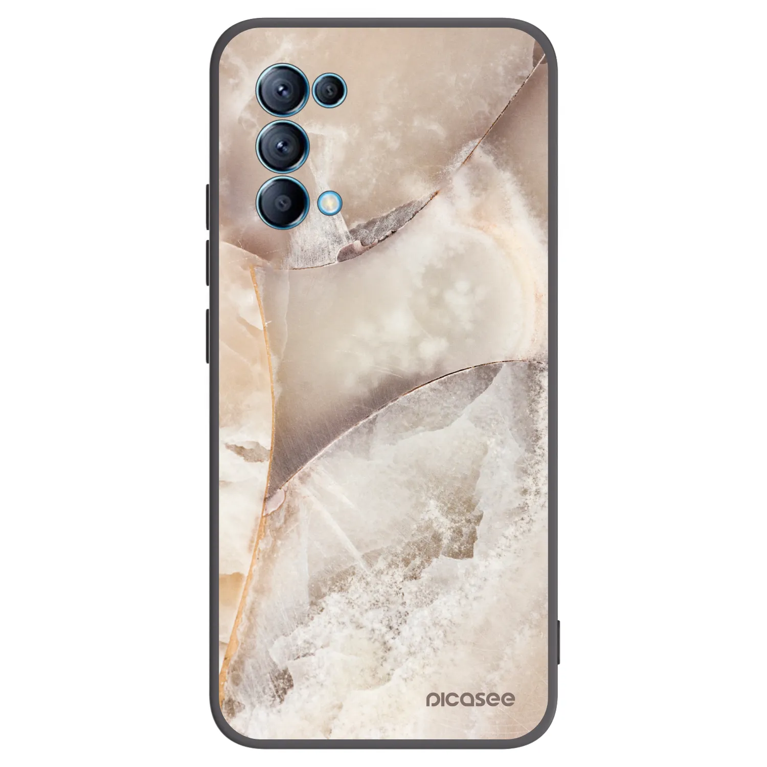 Picasee husă neagră din silicon pentru OPPO Reno 5 5G - Cream marble