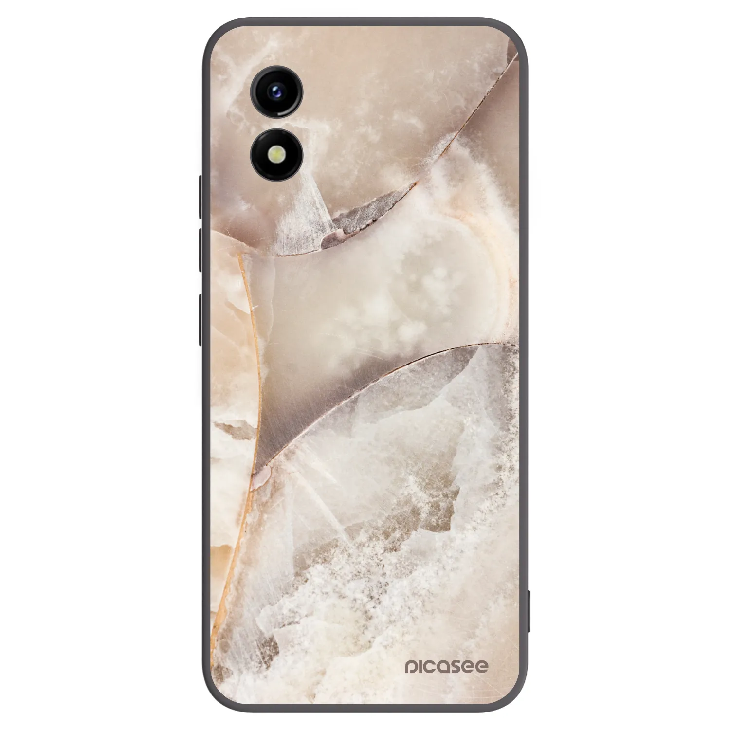 Picasee husă neagră din silicon pentru Vivo Y01 - Cream marble