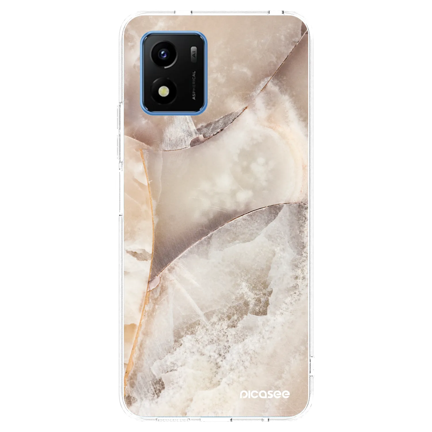 Picasee husă transparentă din silicon pentru Vivo Y01 - Cream marble