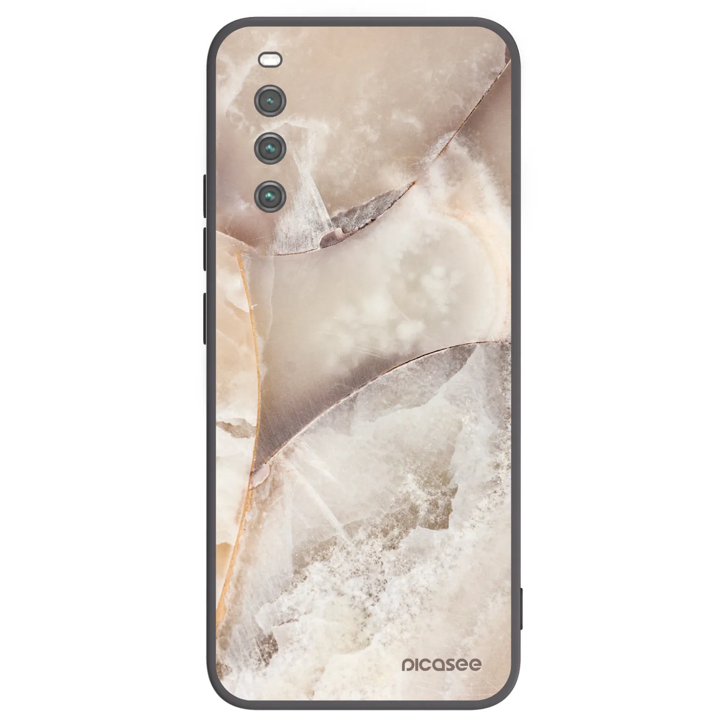 Picasee husă neagră din silicon pentru Sony Xperia 10 IV 5G - Cream marble