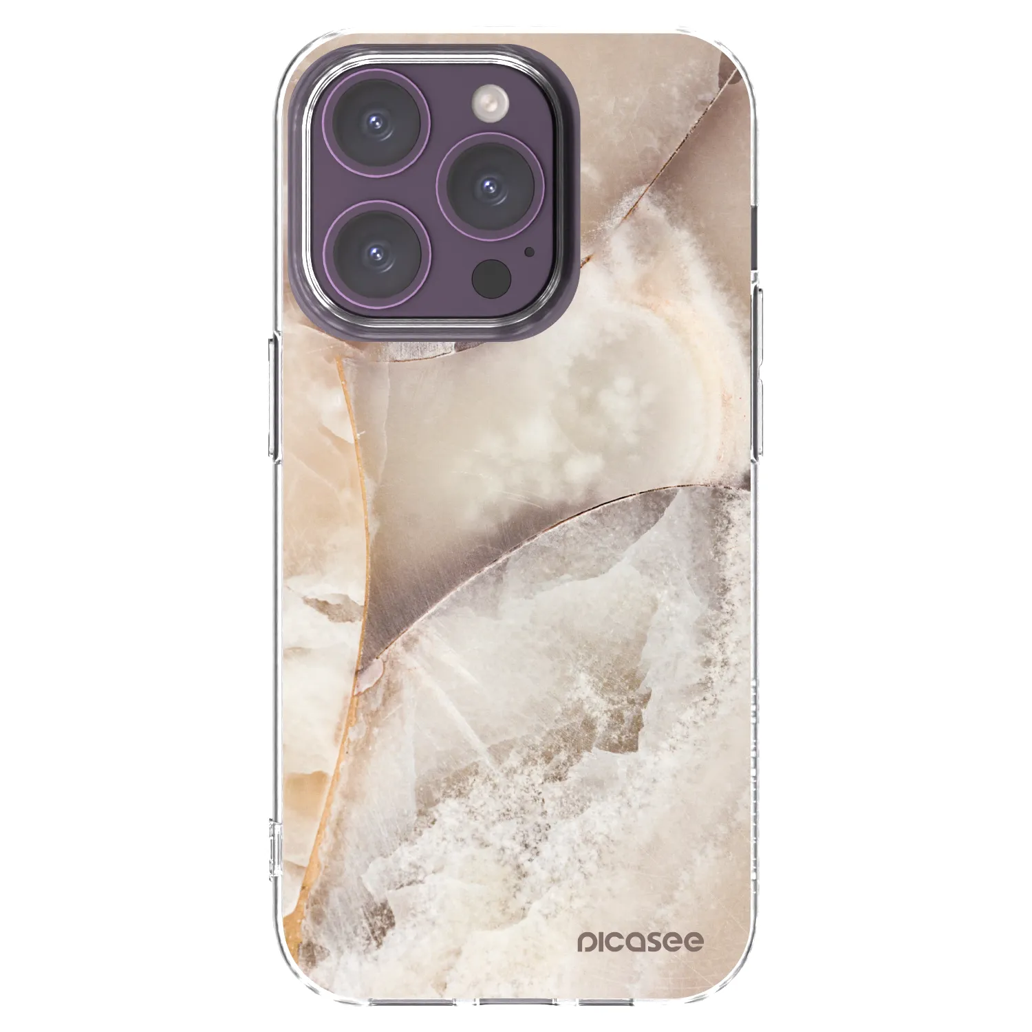Picasee husă transparentă din silicon pentru Apple iPhone 14 Pro - Cream marble