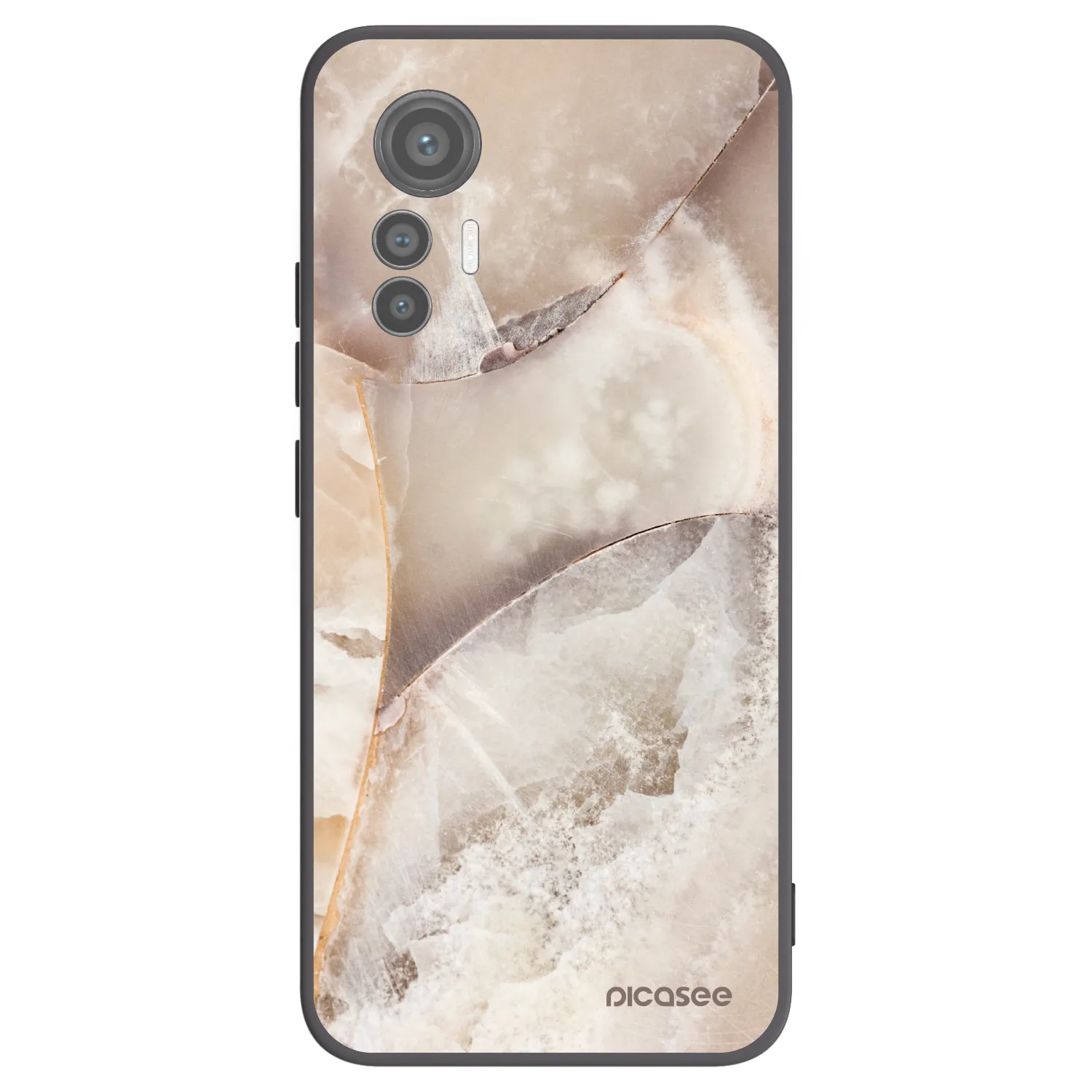 Picasee husă neagră din silicon pentru Xiaomi 12 Lite - Cream marble