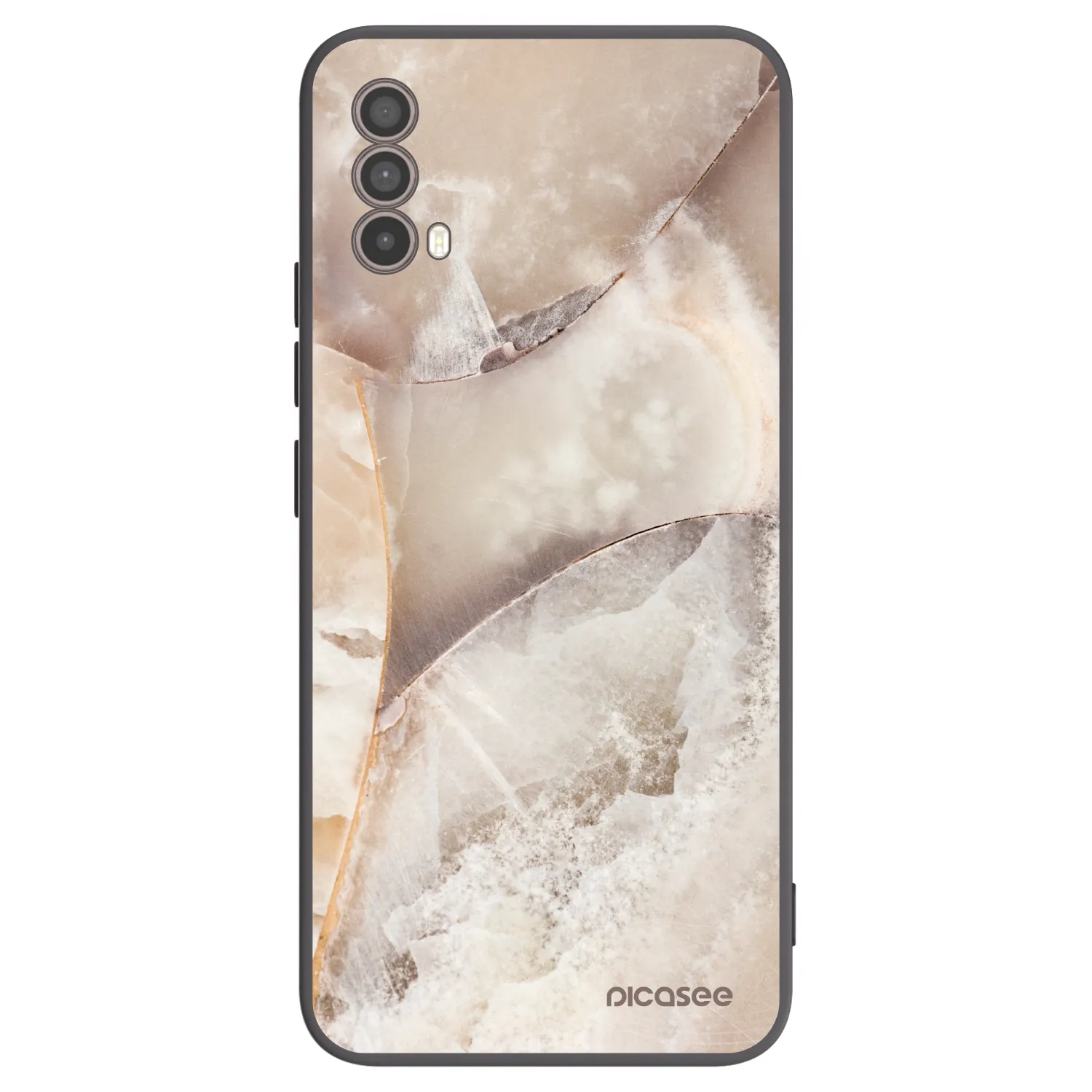 Picasee husă neagră din silicon pentru Motorola Moto E40 - Cream marble