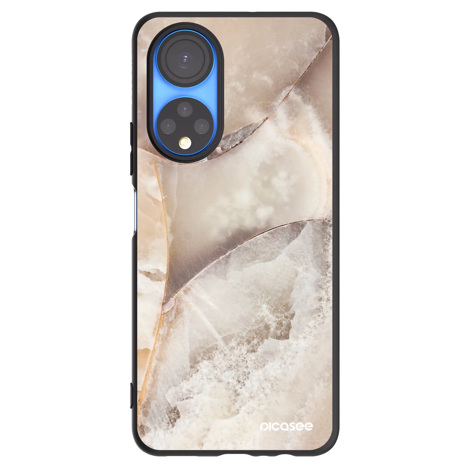 Picasee husă neagră din silicon pentru Honor X7 - Cream marble