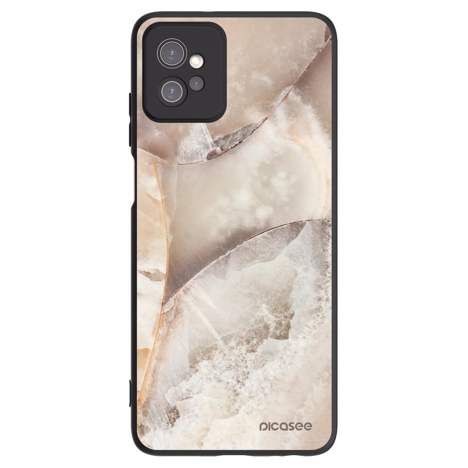 Picasee husă neagră din silicon pentru Motorola Moto G32 - Cream marble