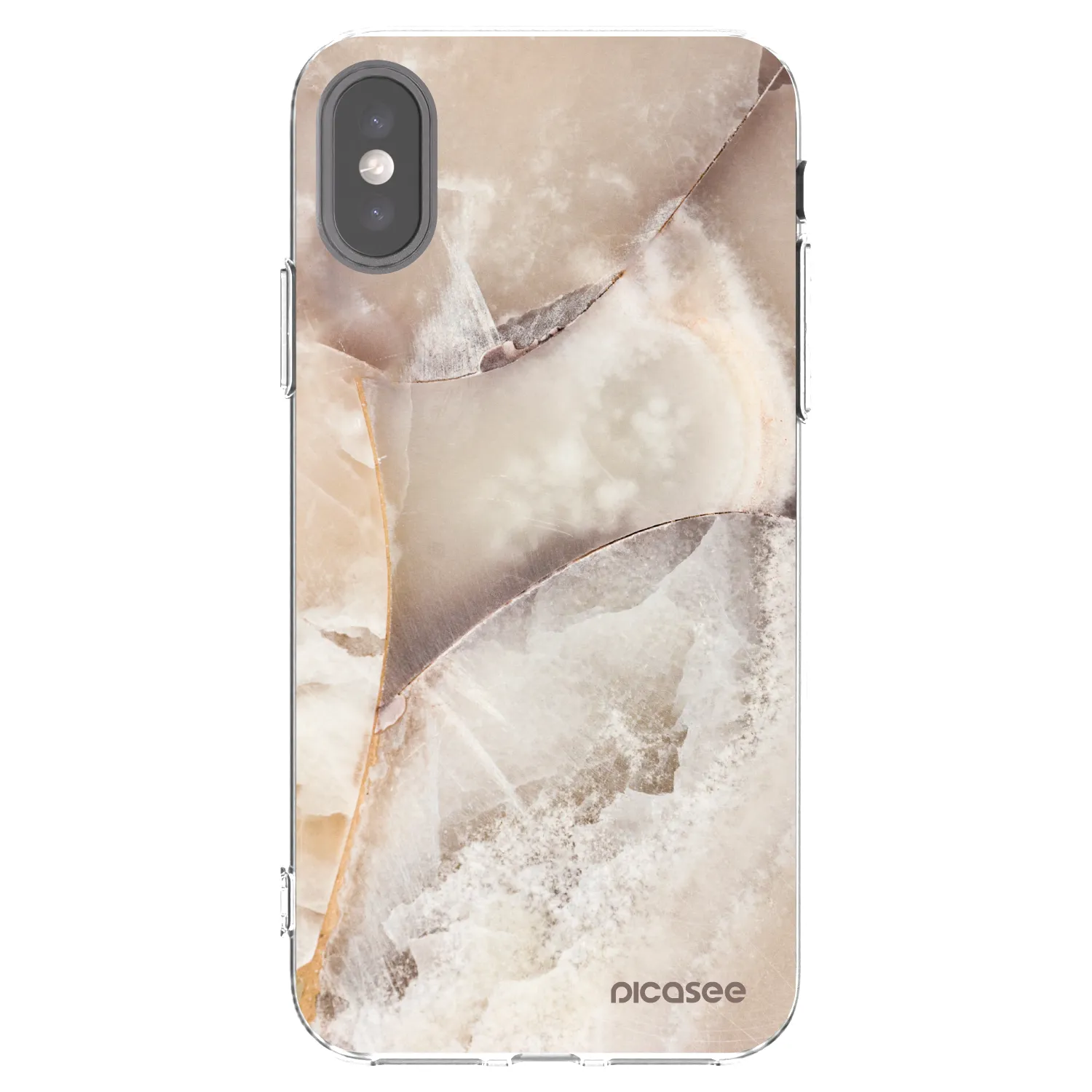 Picasee husă transparentă din silicon pentru Apple iPhone X/XS - Cream marble