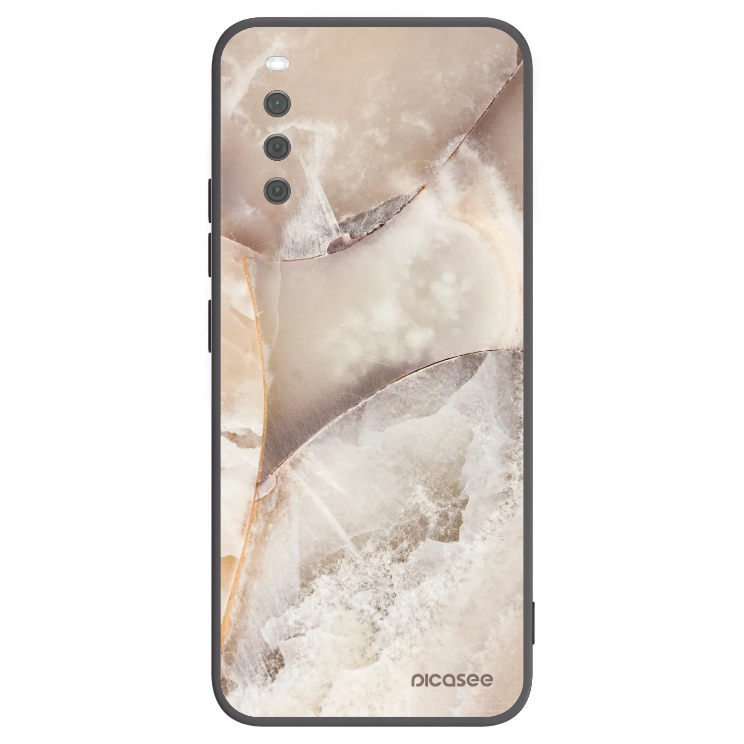 Picasee husă neagră din silicon pentru Sony Xperia 10 III - Cream marble