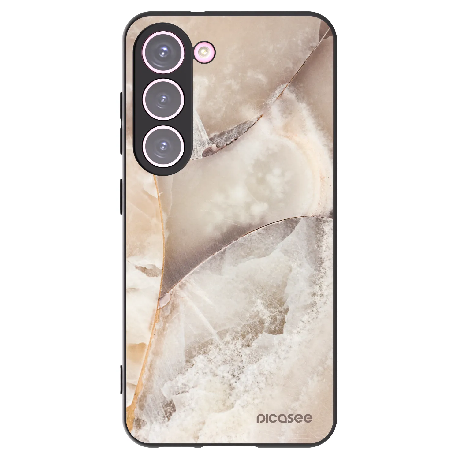Picasee husă neagră din silicon pentru Samsung Galaxy S23 5G - Cream marble