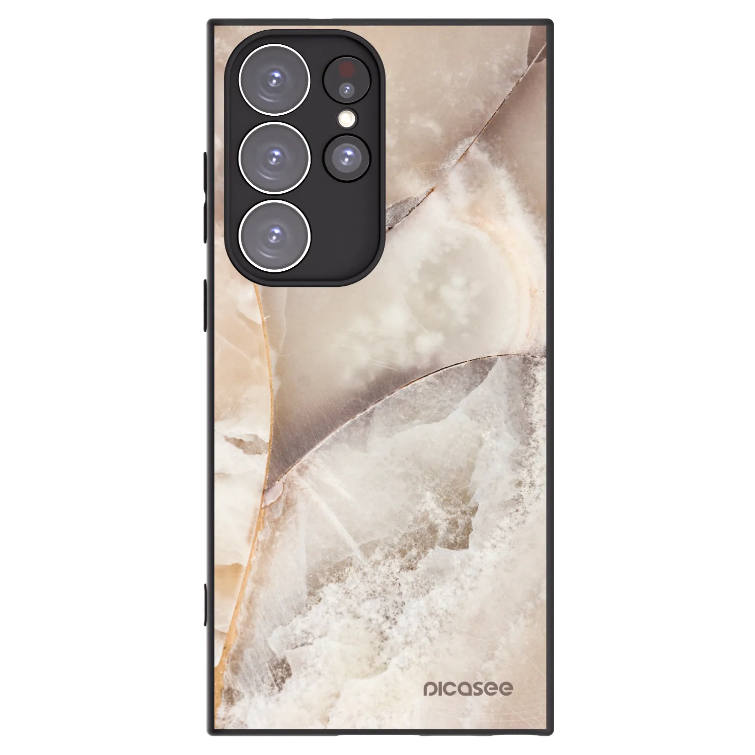 Picasee husă neagră din silicon pentru Samsung Galaxy S23 Ultra 5G - Cream marble