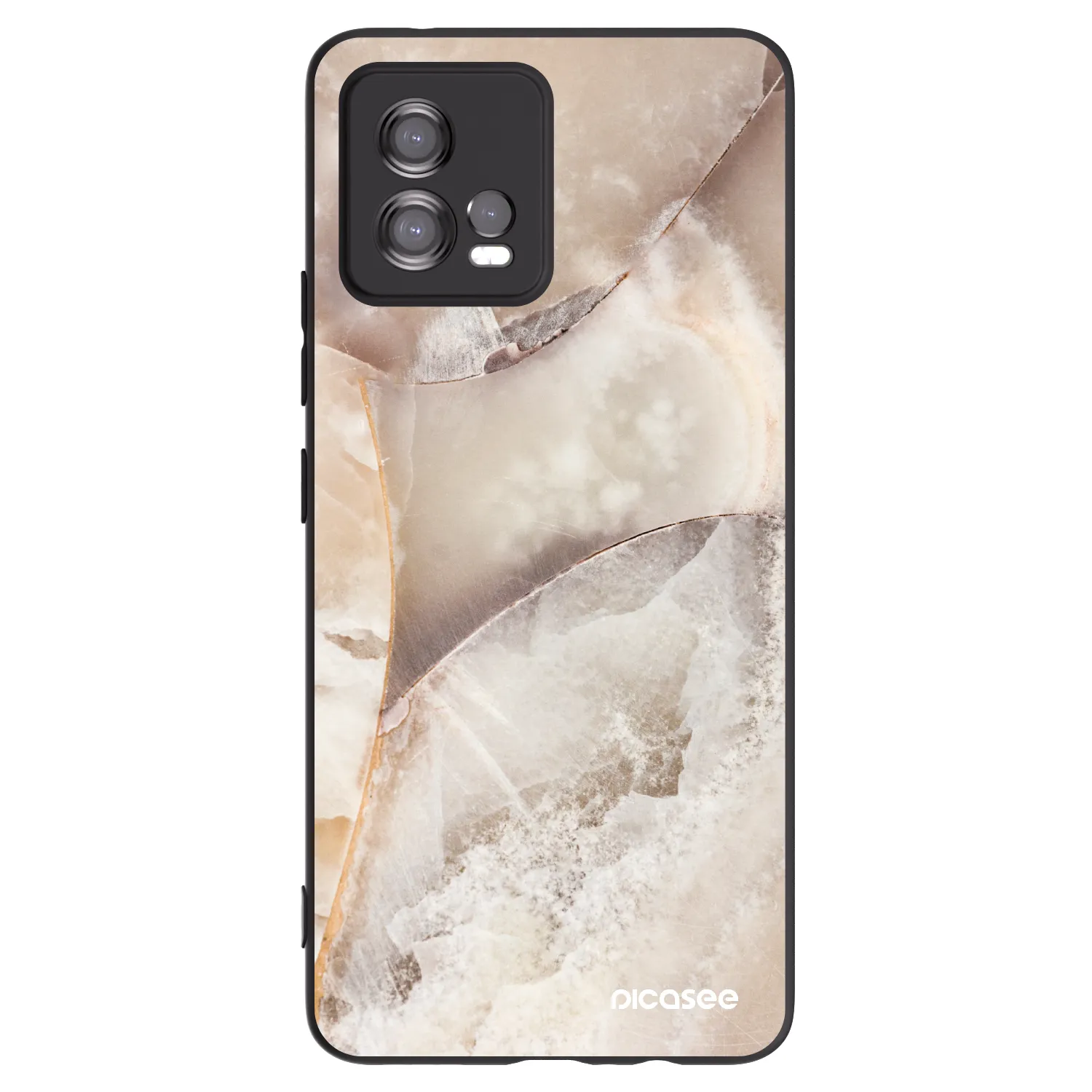 Picasee husă neagră din silicon pentru Motorola Moto G72 - Cream marble
