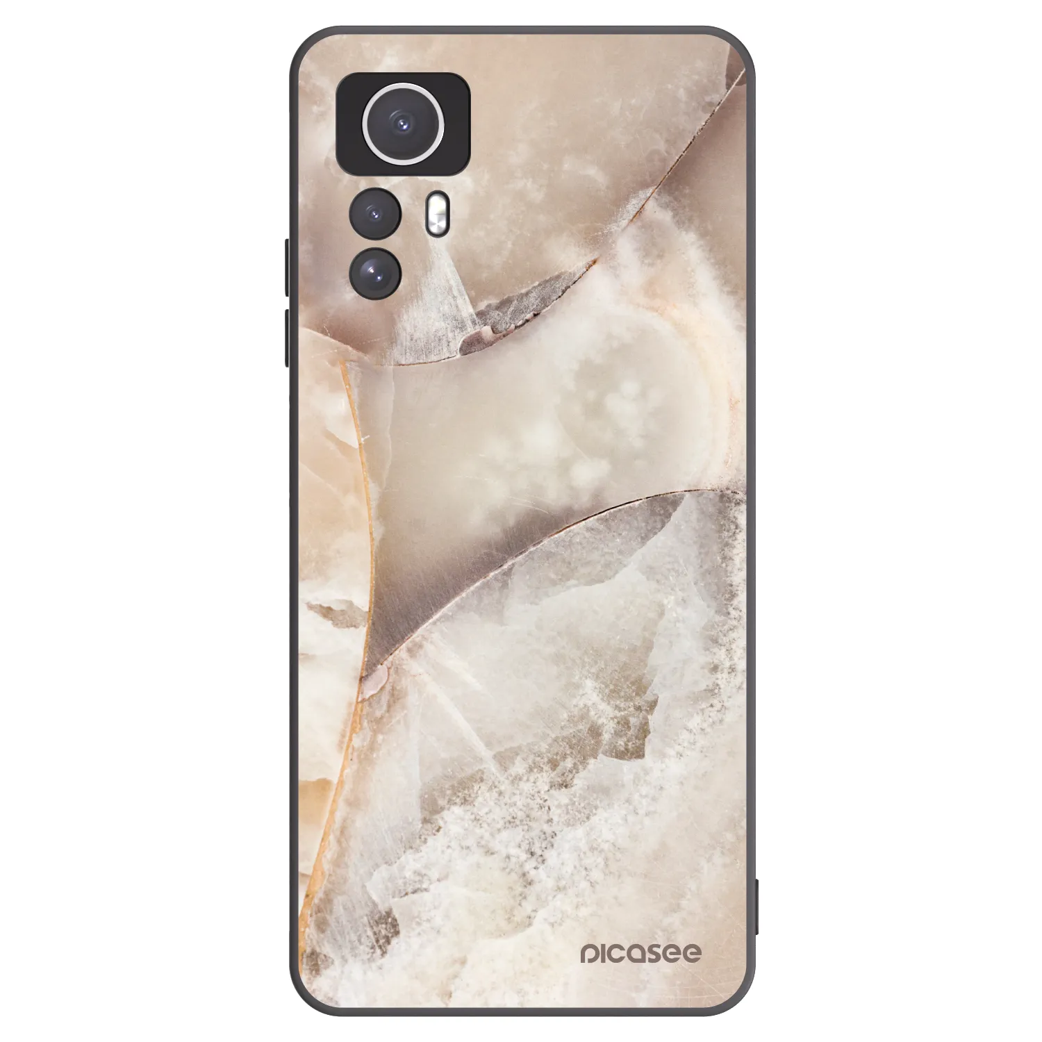Picasee husă neagră din silicon pentru Xiaomi Redmi Note 12S - Cream marble
