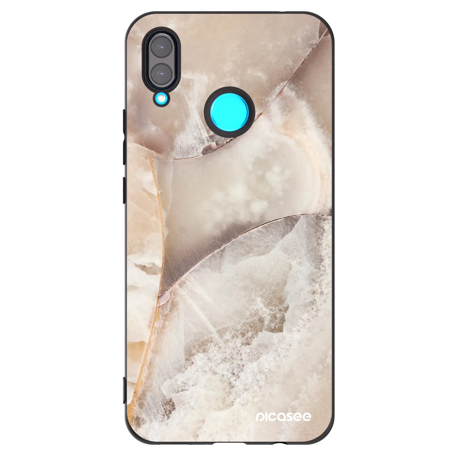 Picasee husă neagră din silicon pentru Huawei Nova 3 - Cream marble