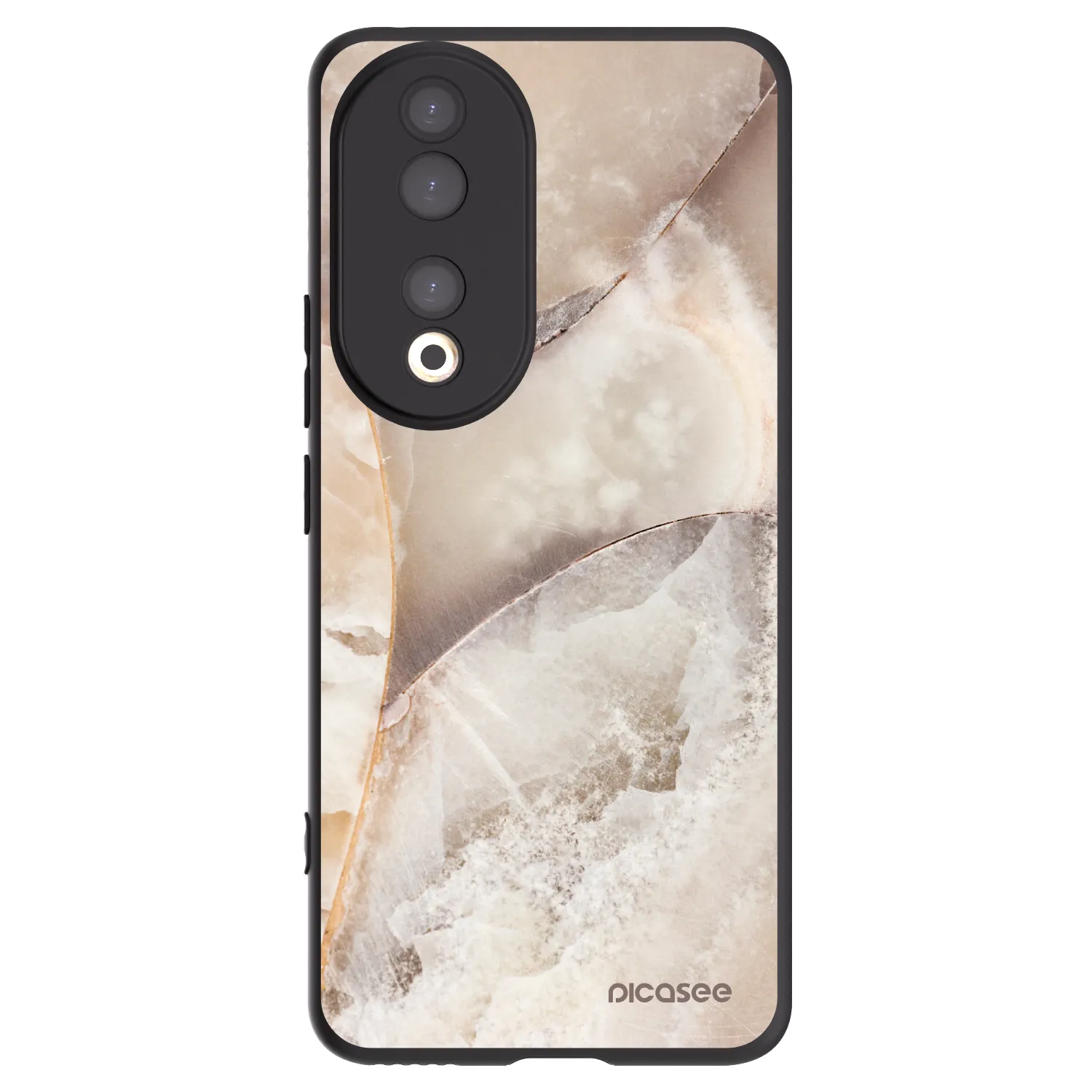 Picasee husă neagră din silicon pentru Honor 90 5G - Cream marble