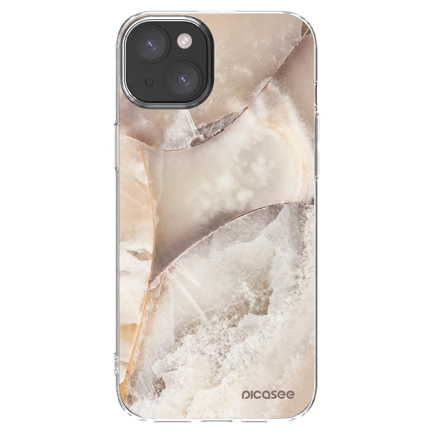 Picasee husă transparentă din silicon pentru Apple iPhone 15 Plus - Cream marble