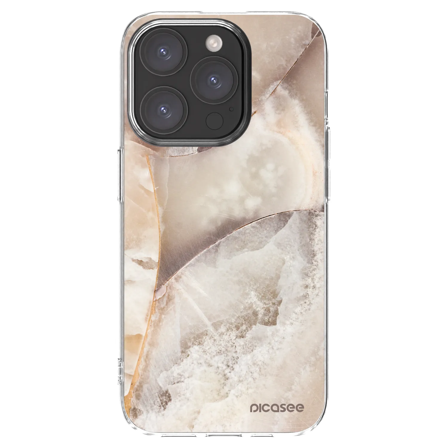 Picasee husă transparentă din silicon pentru Apple iPhone 15 Pro - Cream marble