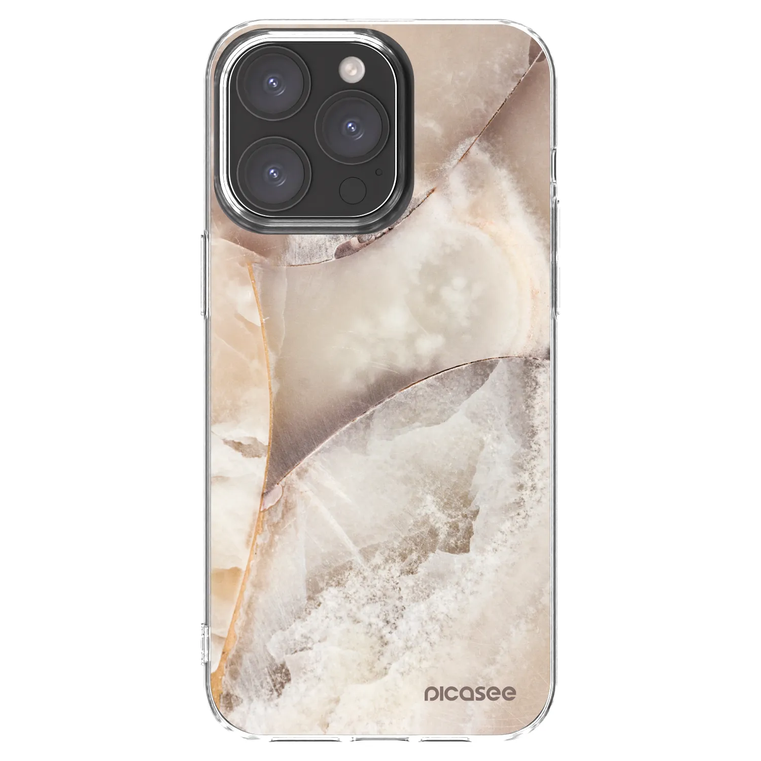 Picasee husă transparentă din silicon pentru Apple iPhone 15 Pro Max - Cream marble