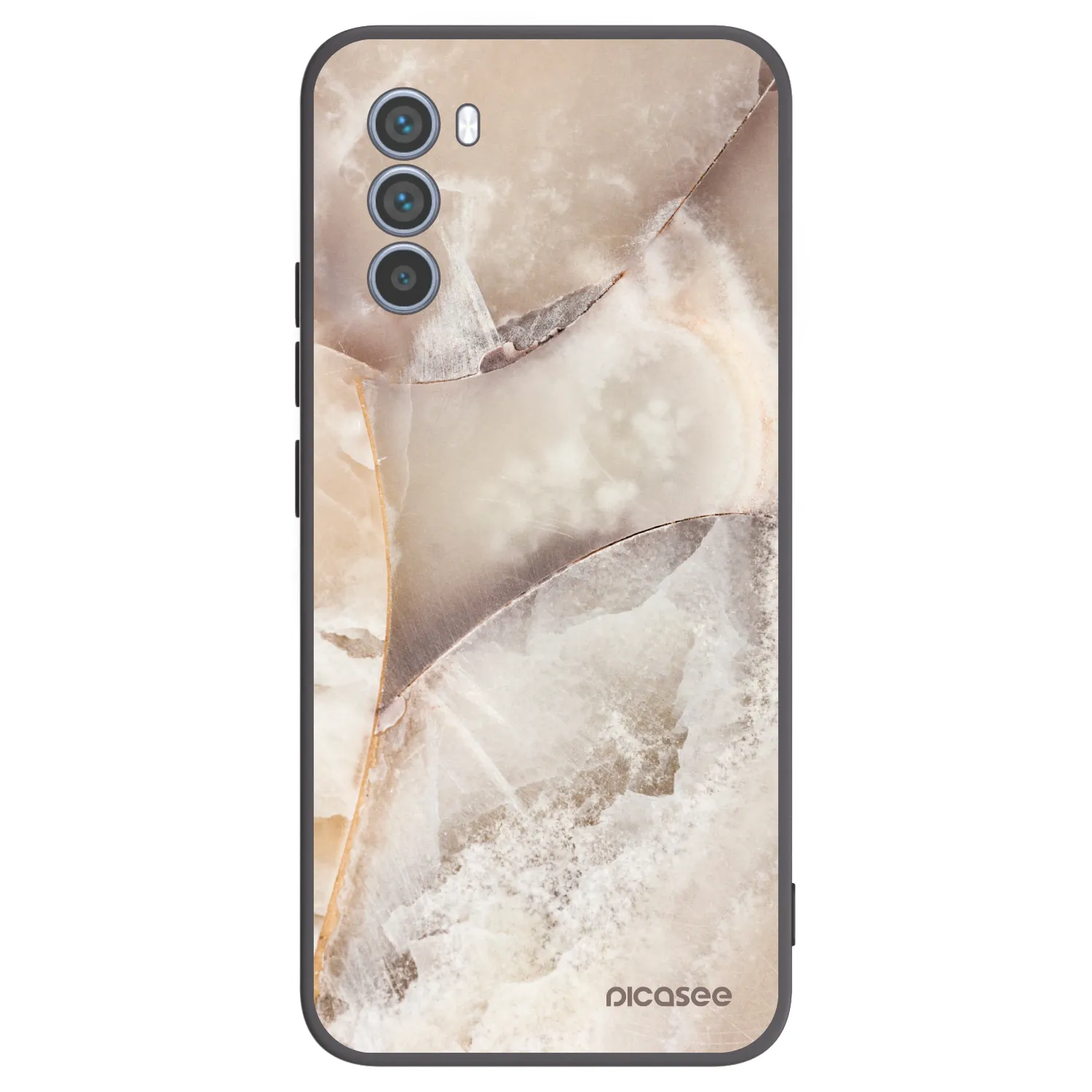 Picasee husă neagră din silicon pentru Motorola Moto G62 - Cream marble
