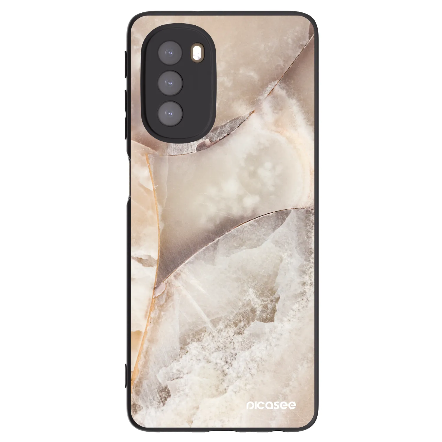 Picasee husă neagră din silicon pentru Motorola Moto G51 - Cream marble